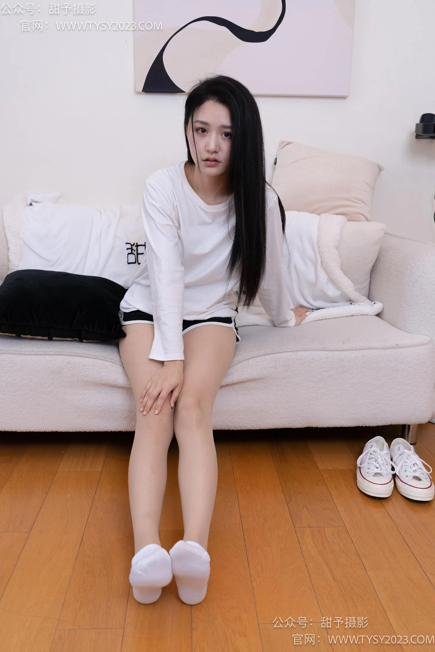 甜予摄影 NO.061 澜澜-帆布鞋、白棉袜、肉丝[129P/2V/9.82GB] - 2