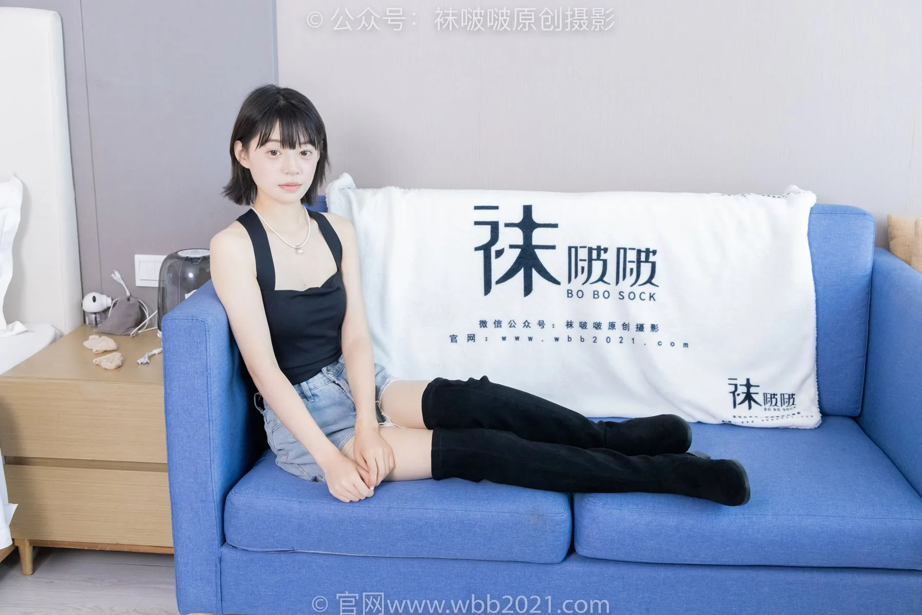 [BoBoSocks袜啵啵]NO.422 糯米-长靴、白棉袜、肉丝[140P/1V/6.79GB] - 1