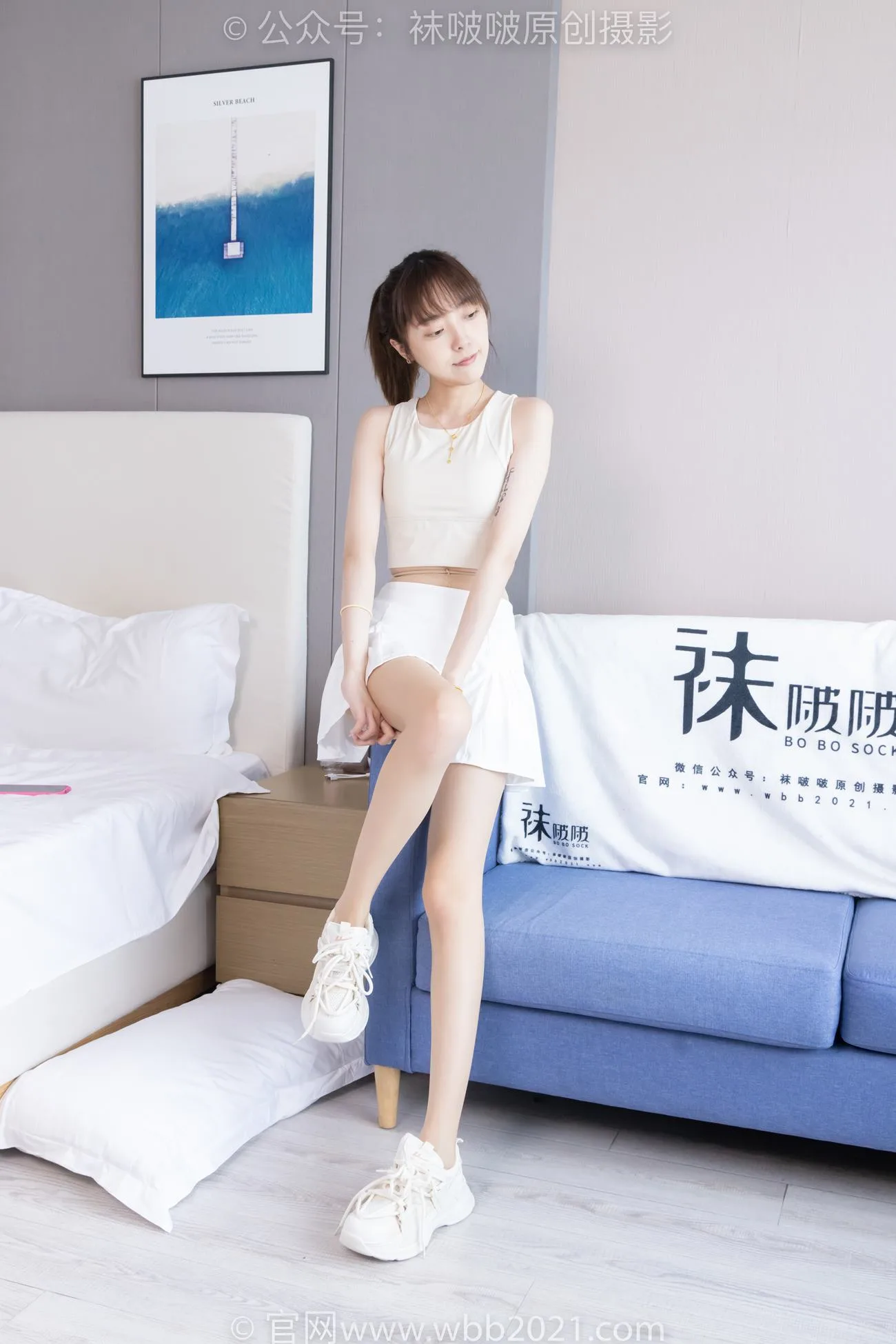 [BoBoSocks袜啵啵]NO.424 稚予-运动鞋、白棉袜、肉丝、腰丝[140P/1V/5.73GB] - 2