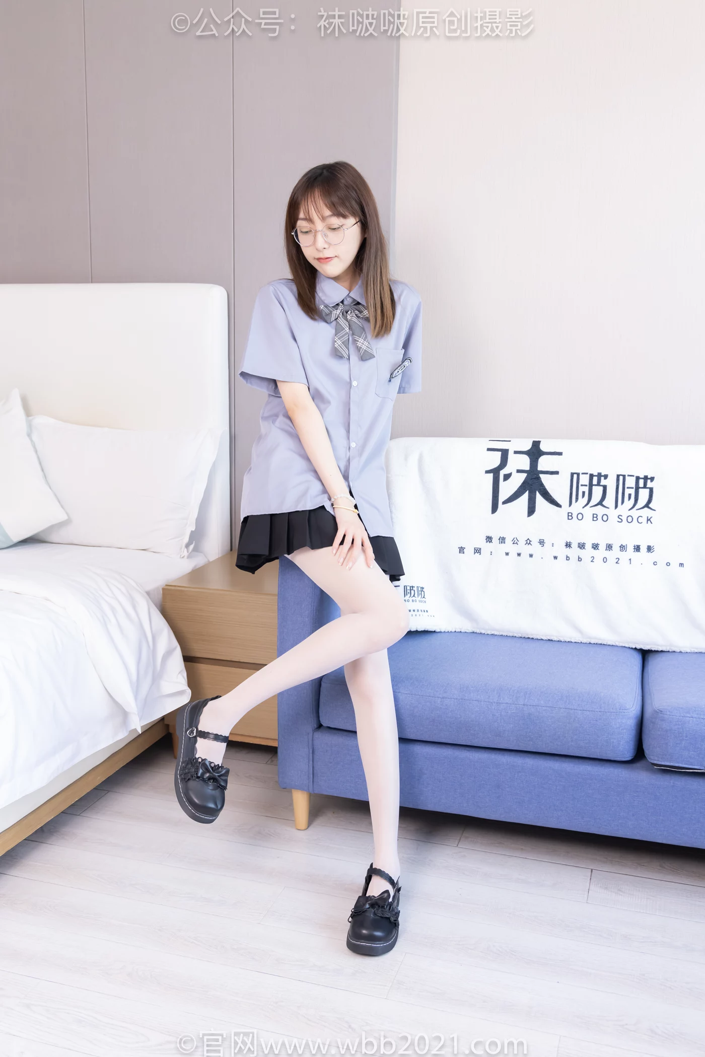 [BoBoSocks袜啵啵]NO.460 稚予-JK至服、皮鞋、帆布鞋、薄白丝[163P/1V/7.15GB] - 3
