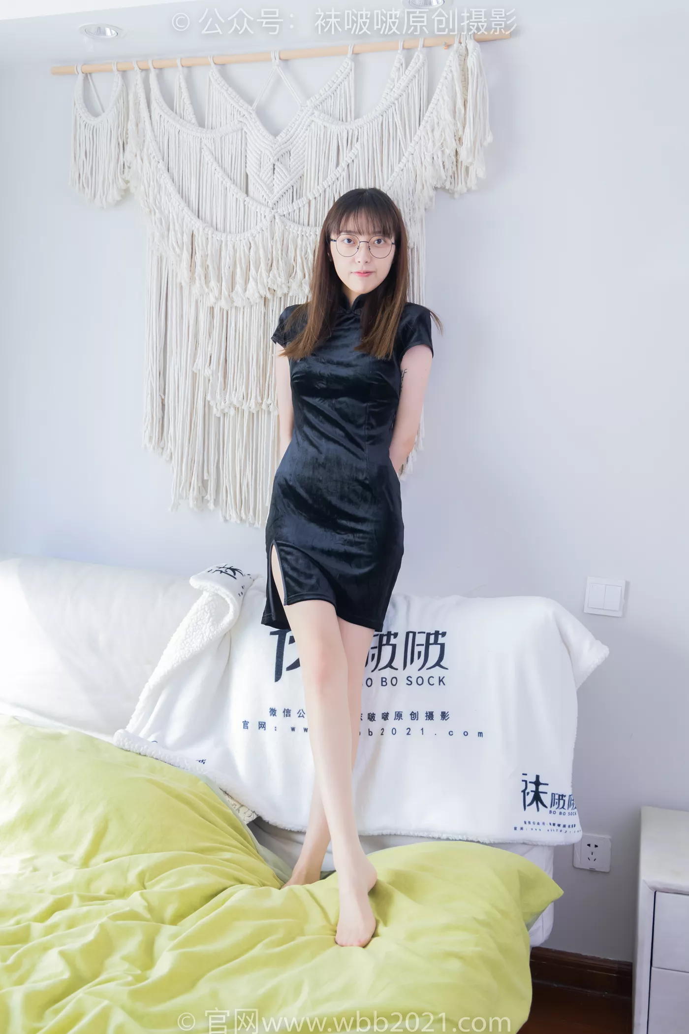[BoBoSocks袜啵啵]NO.482 稚予-高跟鞋、厚黑丝大腿袜、肉丝、旗袍[140P/1V/5.56GB] - 3