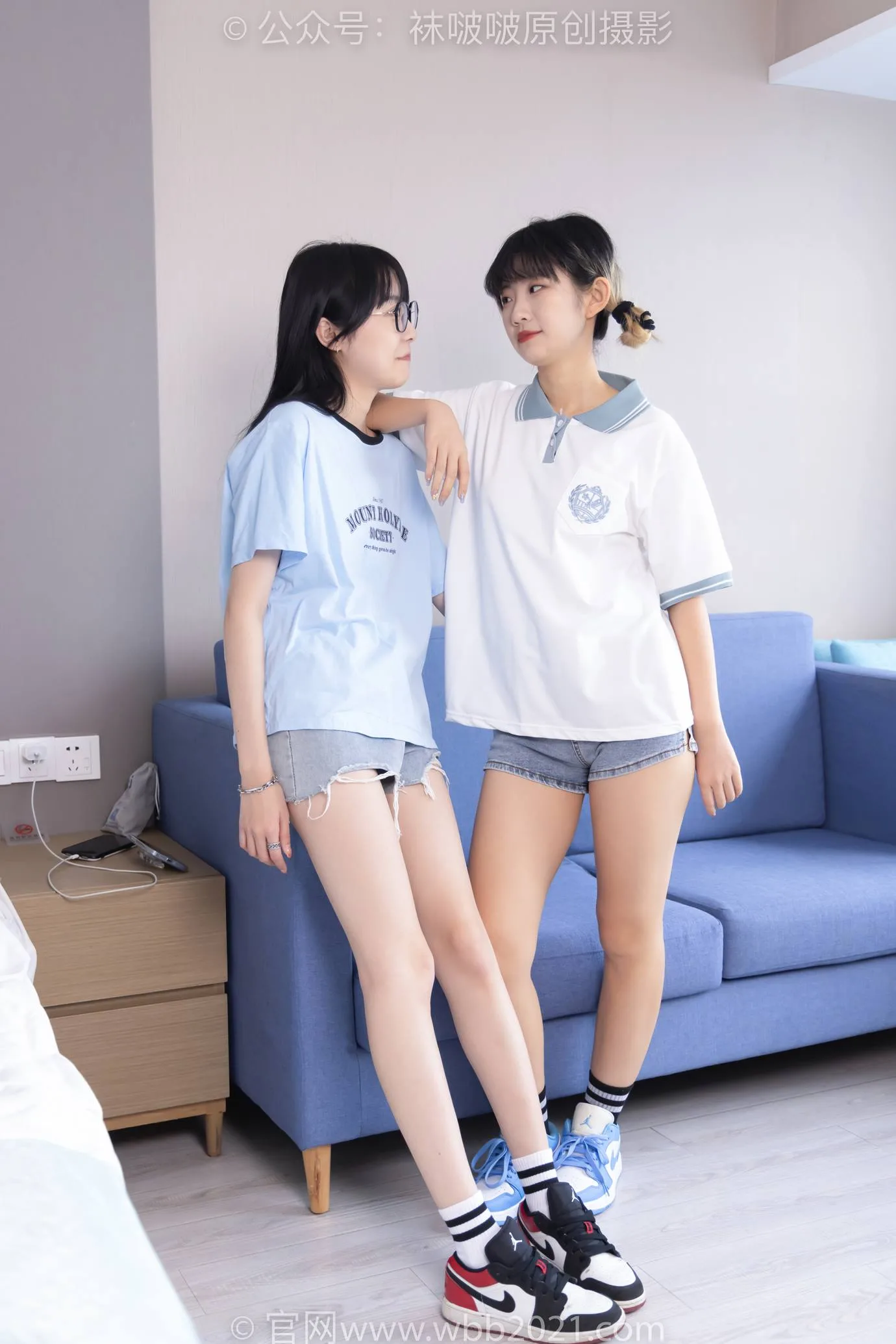 [BoBoSocks袜啵啵]NO.520 稚予&砂糖 板鞋、黑棉袜、白棉袜、裸足[160P/1V/5.71GB] - 1