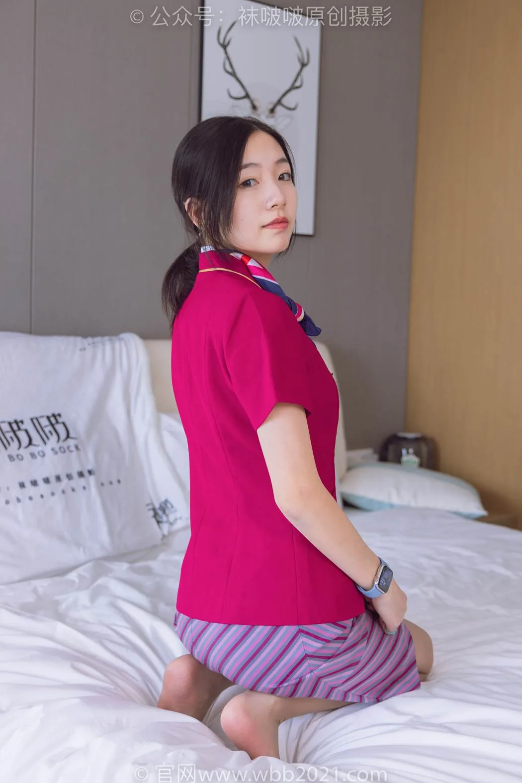 [BoBoSocks袜啵啵]NO.579 小甜豆-高跟鞋、咖啡丝、空姐至服[140P/1V/6.46GB] - 3