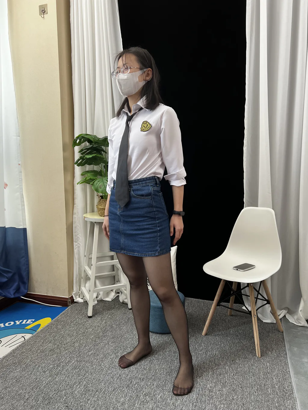 三禾摄影 NO.048 牛仔裙 黑丝 高跟[232P/1V/2.74GB]