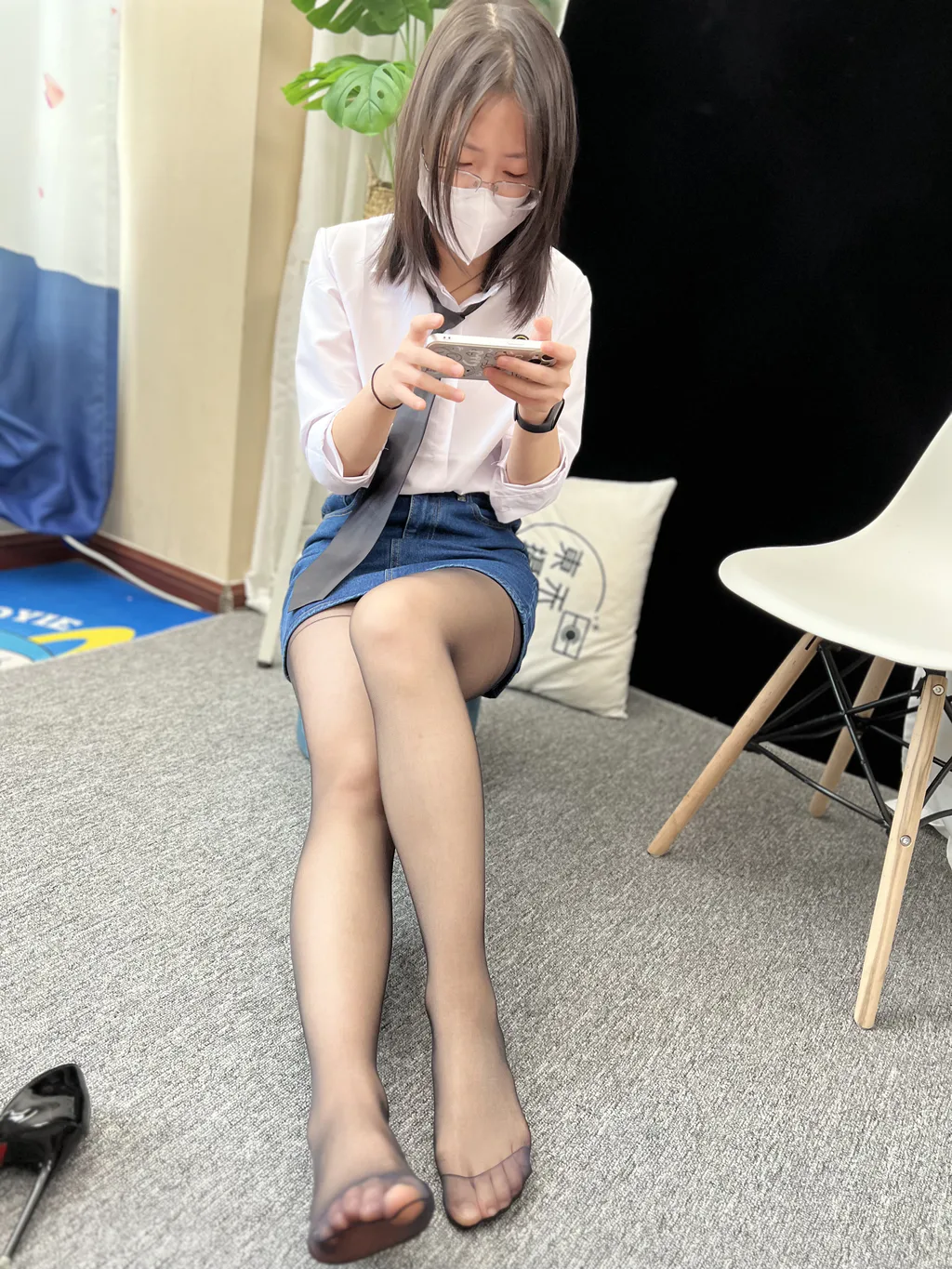 三禾摄影 NO.048 牛仔裙 黑丝 高跟[232P/1V/2.74GB] - 2