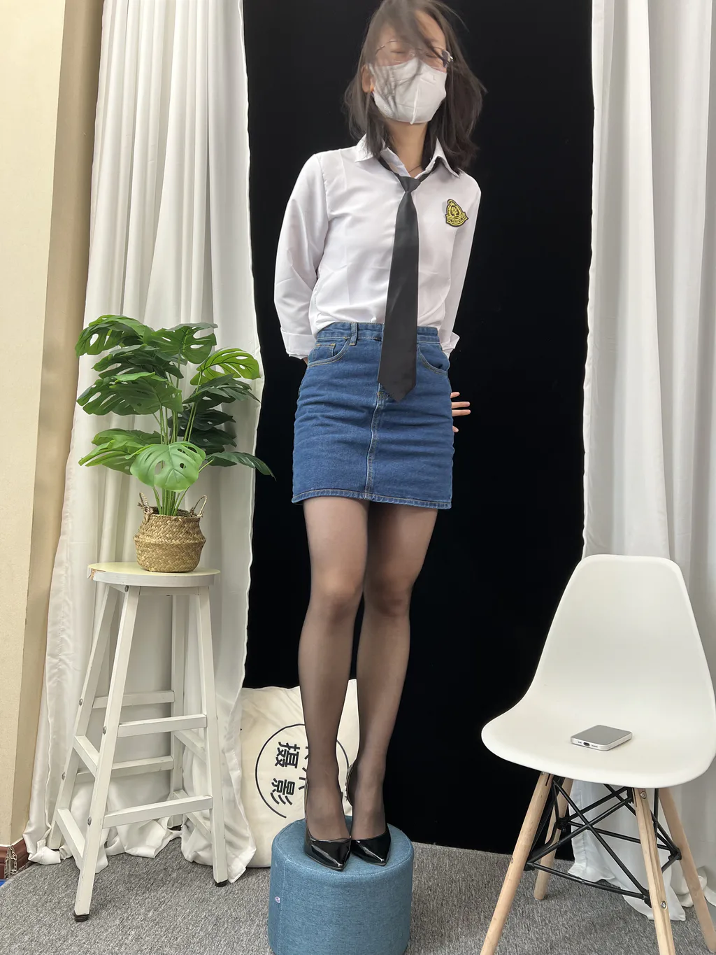 三禾摄影 NO.048 牛仔裙 黑丝 高跟[232P/1V/2.74GB] - 3