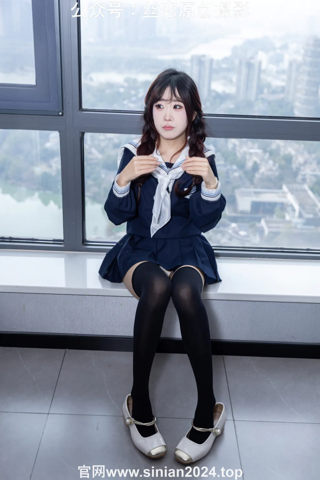 丝恋摄影 NO.017 小梦-学苑风 jk连衣裙 黑色丝袜 白色小皮鞋[168P/1V/4.33GB] - 3