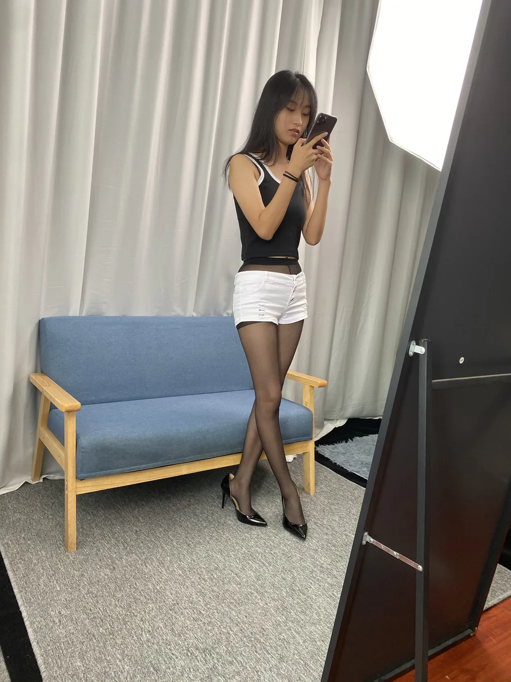三禾摄影 NO.057 黑丝 高跟 牛仔短裤[138P/0.98GB] - 4