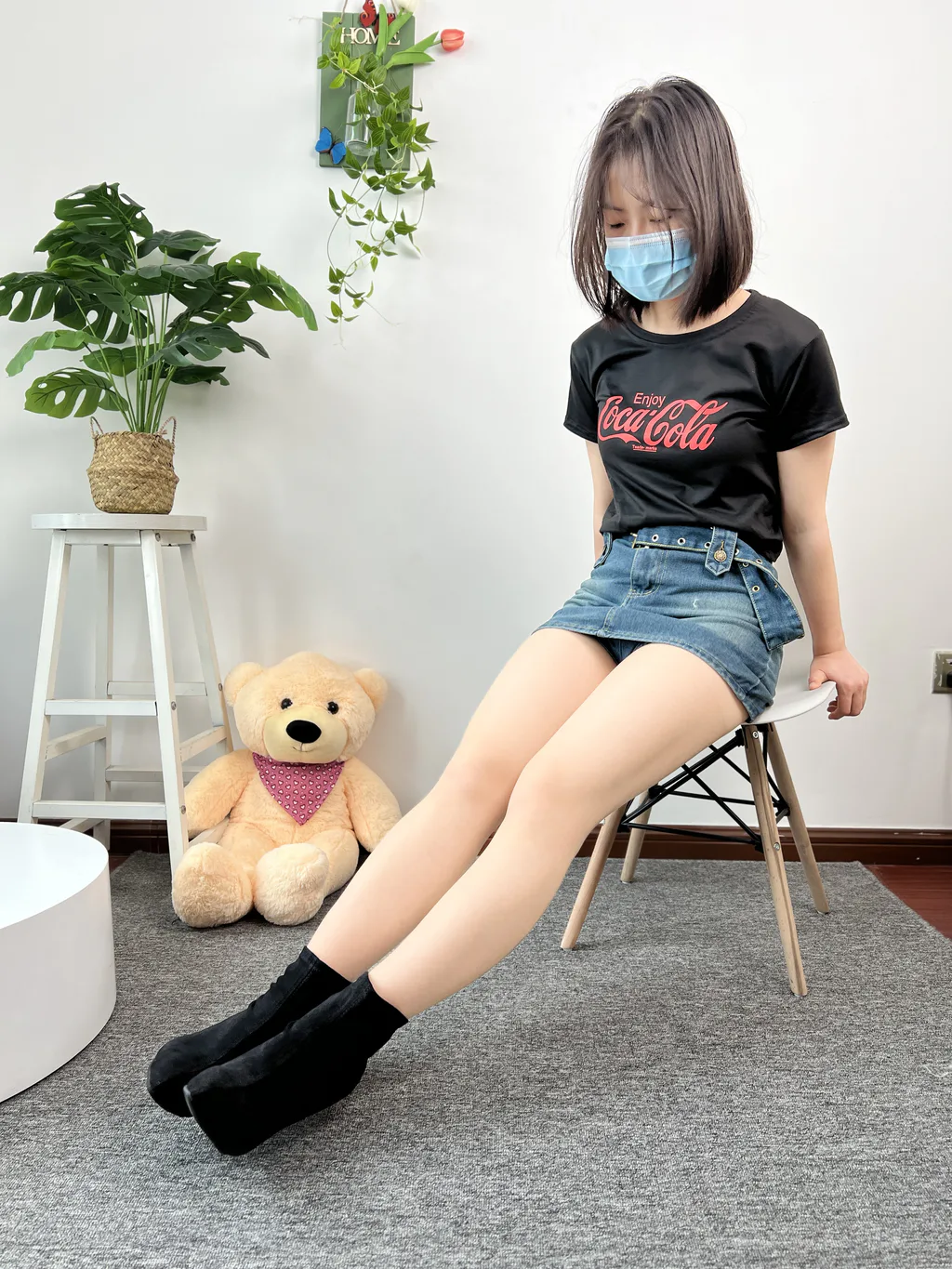 三禾摄影 NO.075 牛仔裙 肉丝 短靴[258P/1V/1.39GB] - 3