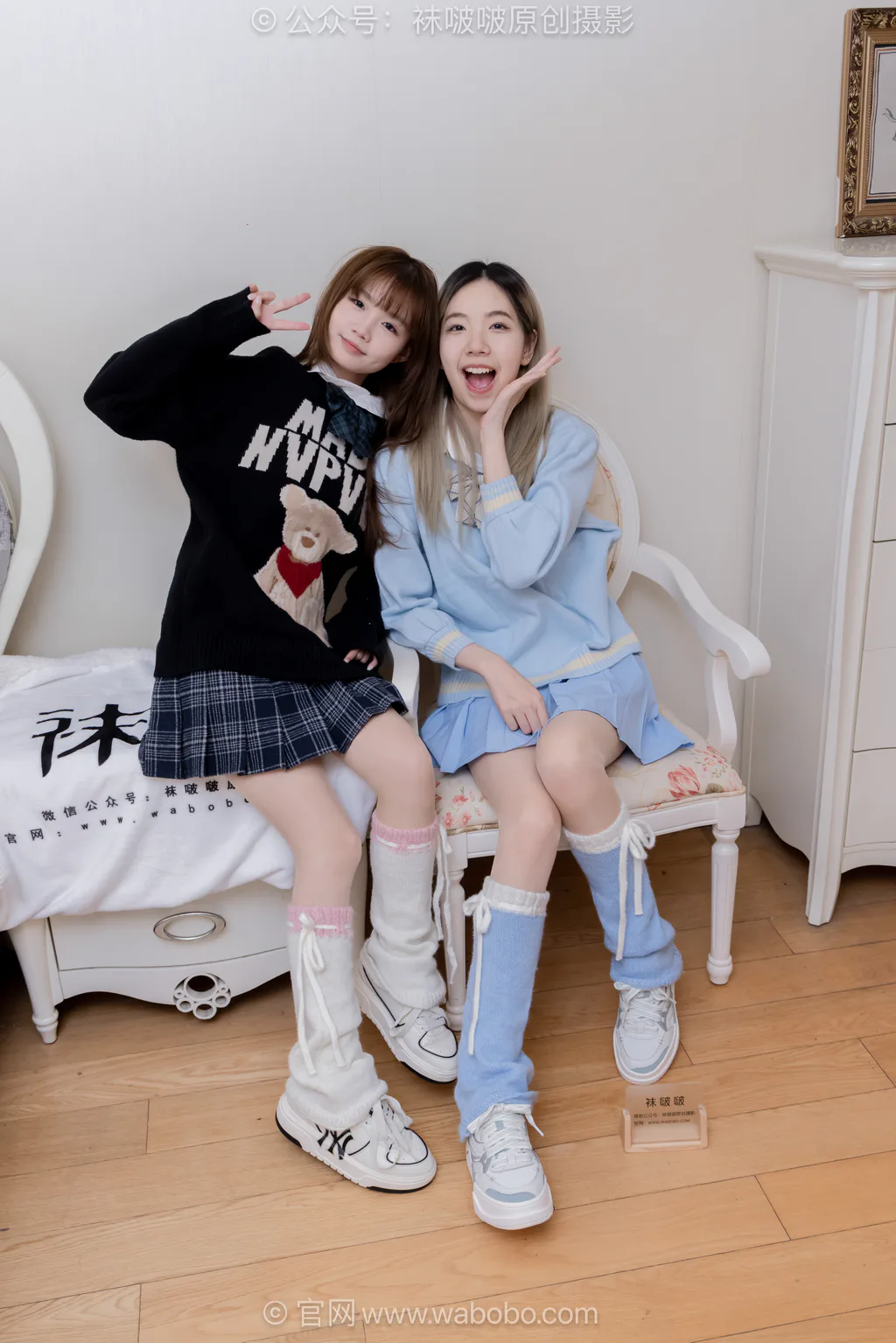 [BoBoSocks袜啵啵]NO.680 小甜豆&甜甜圈-板鞋、腿套、白棉袜、薄肉丝[170P/1V/8.70GB] - 2