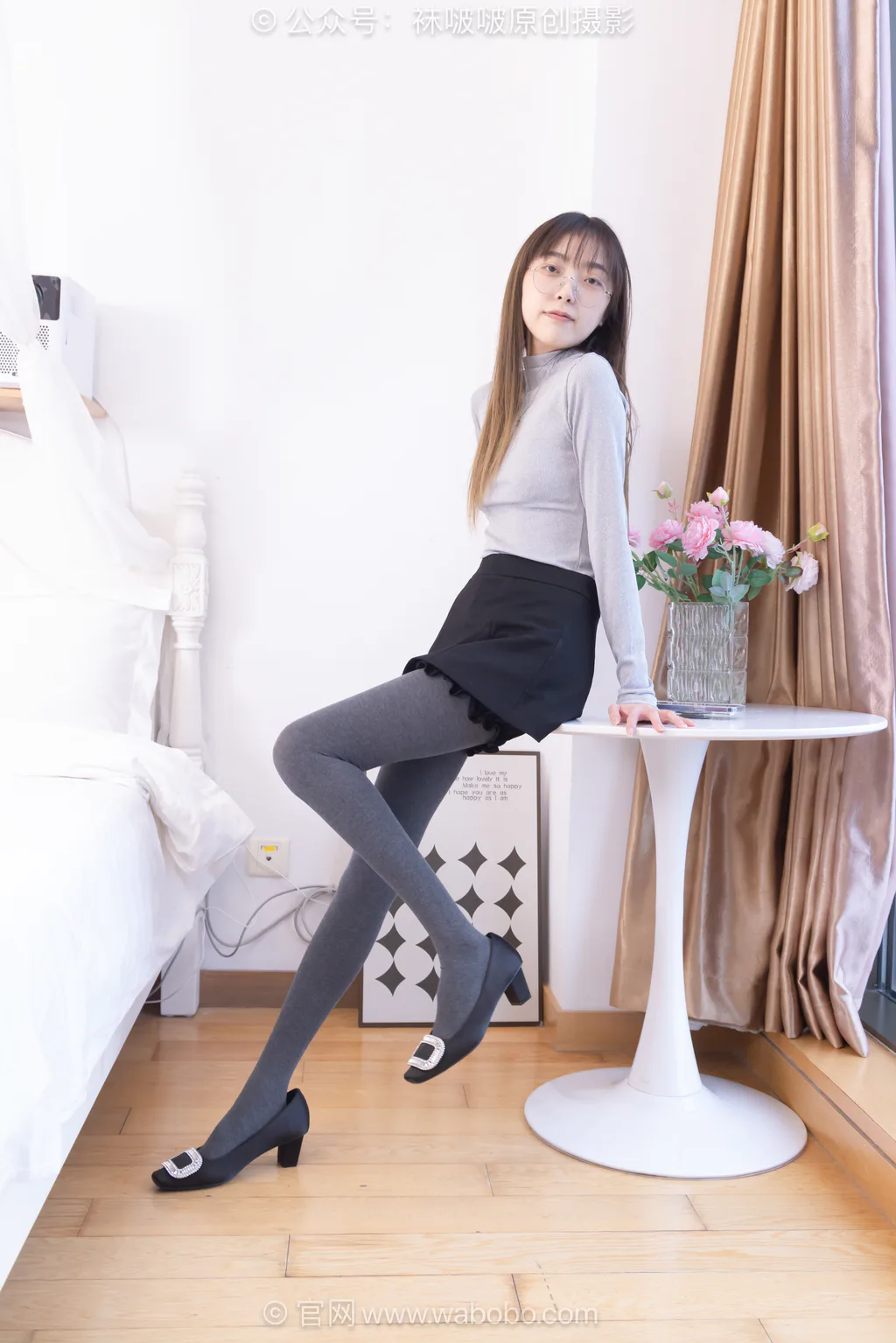 [BoBoSocks袜啵啵]NO.693 稚予-平底鞋、皮鞋、高跟鞋、浅厚灰丝、深厚灰丝[155P/1V/5.81GB] - 1