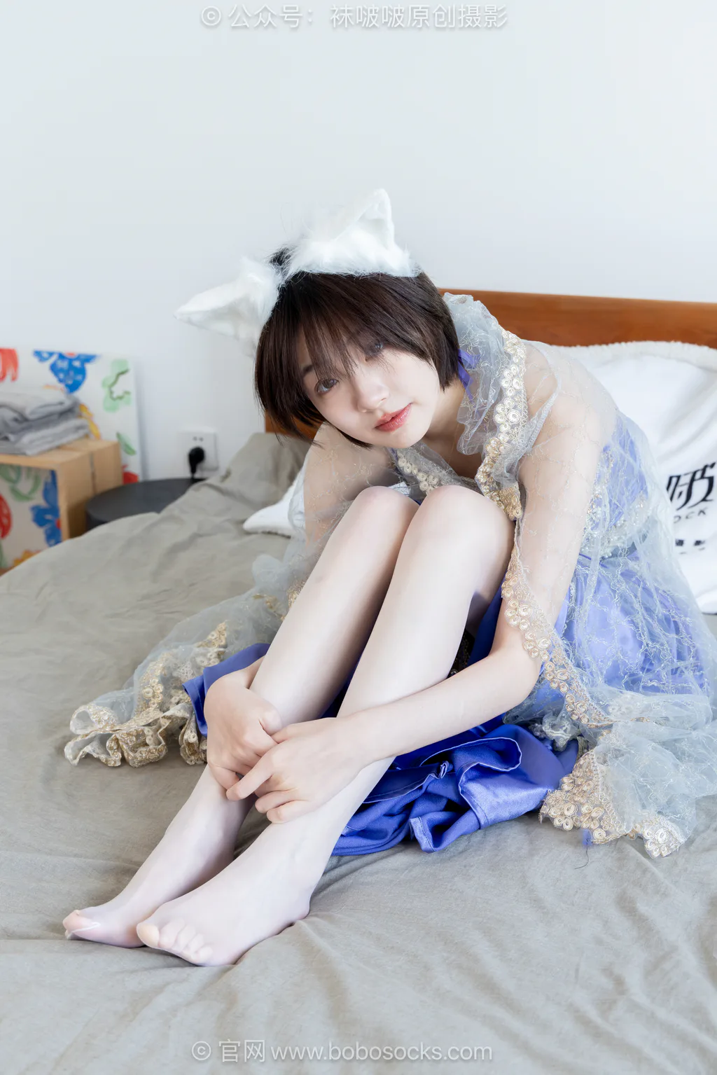 [BoBoSocks袜啵啵]NO.722 小甜豆-高跟鞋、油亮薄白丝、裸足[167P/1V/6.67GB] - 2