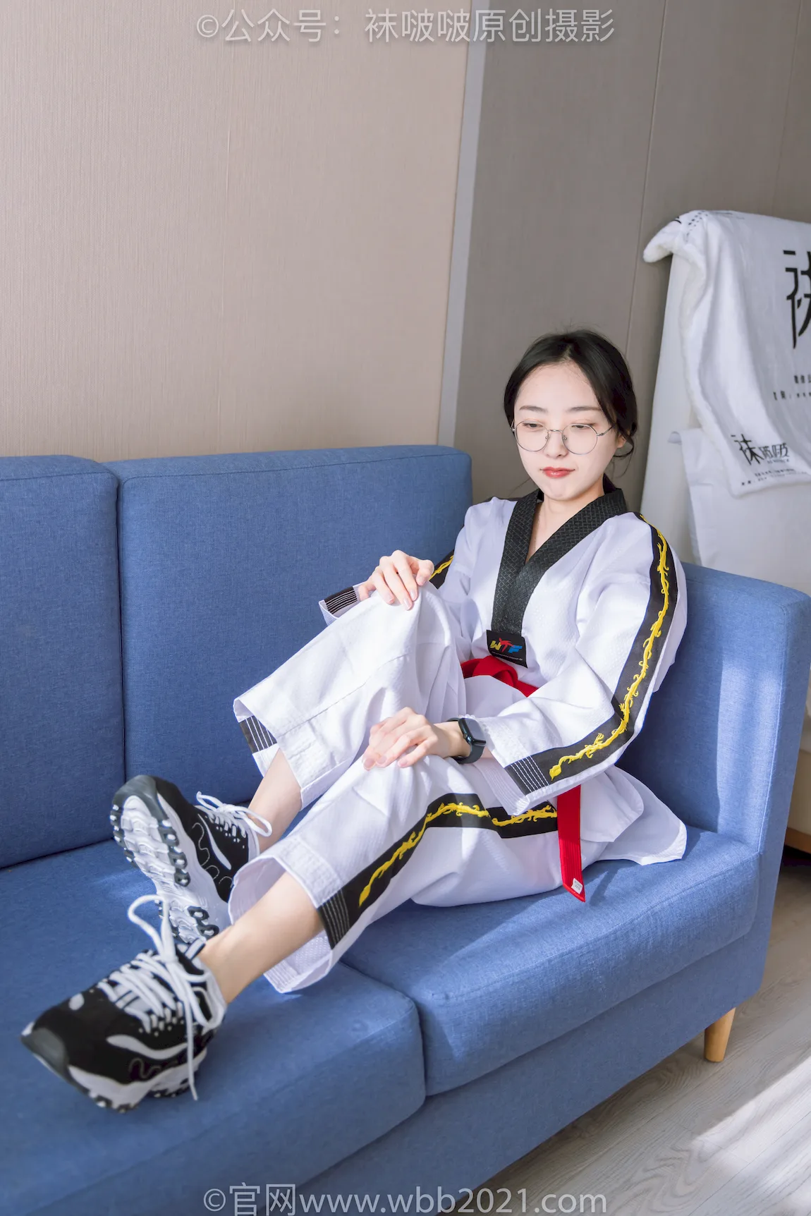 [BoBoSocks袜啵啵]积分限定作品 NO.044 稚予-跆拳道服、运动鞋、白棉袜、裸足[130P/1V/5.92GB] - 3