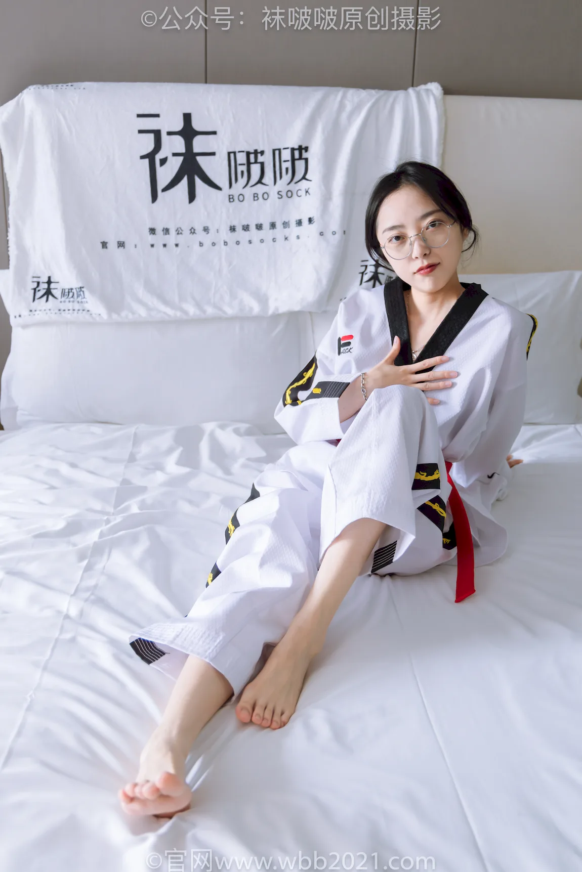 [BoBoSocks袜啵啵]积分限定作品 NO.044 稚予-跆拳道服、运动鞋、白棉袜、裸足[130P/1V/5.92GB] - 4